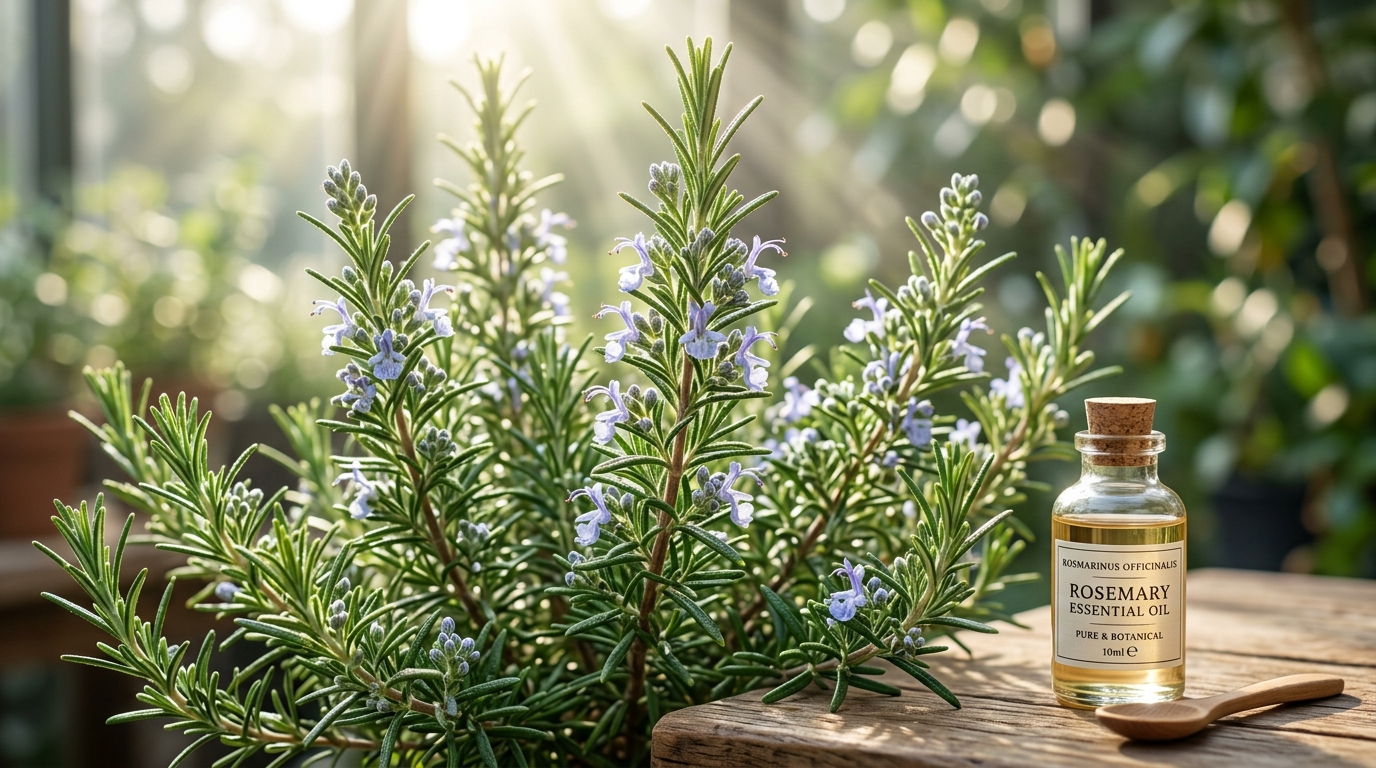 【精油図鑑】ローズマリー（Rosmarinus officinalis）：学名・ケモタイプ（CT）・香りプロファイルと脳活性・集中力セルフケア完全ガイド